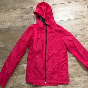 Pink Colombia rain jacket